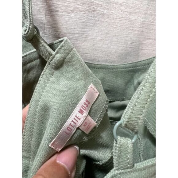 Lottie Moss Sage Green Mini Slip Dress Spaghetti Straps Womens Fitted Size S - Picture 5 of 8